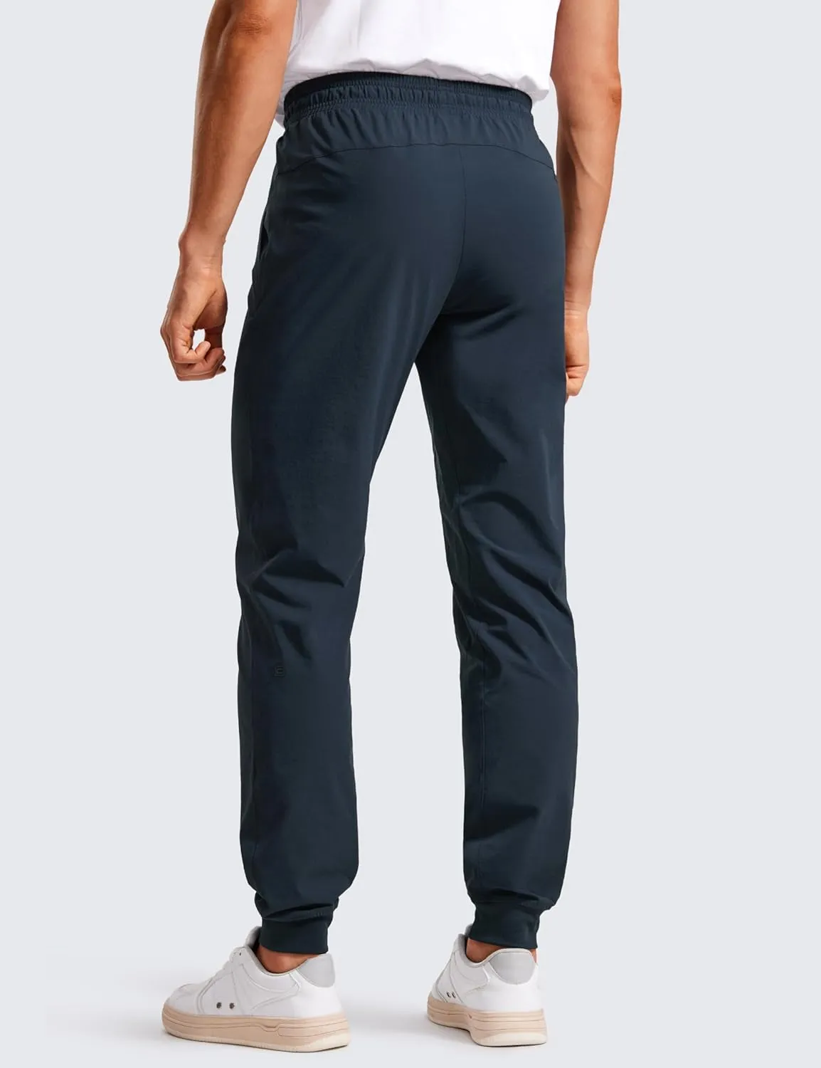 CRZ YOGA Athletic Joggers for Men Lightweight Water Resistant Outdoor Workout Pants with Zip Pockets