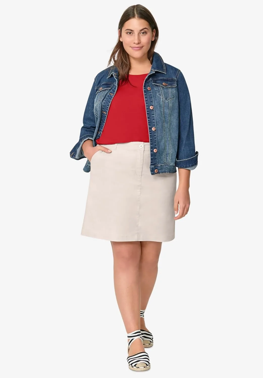 ellos Plus Size Stretch Chino Skort