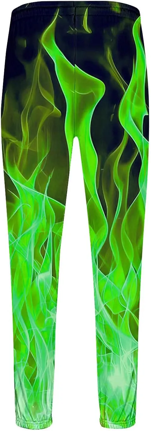 Fashion Print Sweatpants for Men Winter Warm Fleece Lined Tapered Jogger Lounge Drawstring Cinch Bottom Jogging Pants