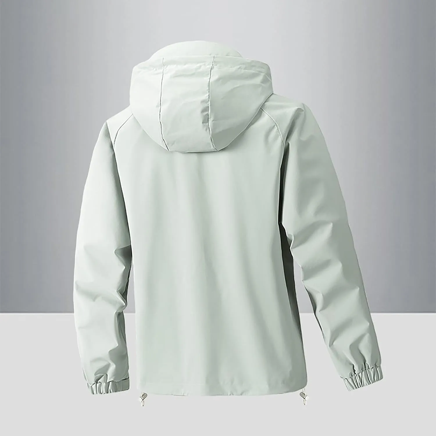 Finelylove Mens Rain Jacket Waterproof Drawstring Hooded Windbreaker Softshell Hiking Travel Jacket Fall Winter Coat