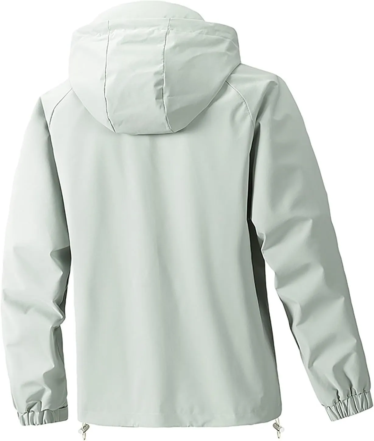 Finelylove Mens Rain Jacket Waterproof Drawstring Hooded Windbreaker Softshell Hiking Travel Jacket Fall Winter Coat