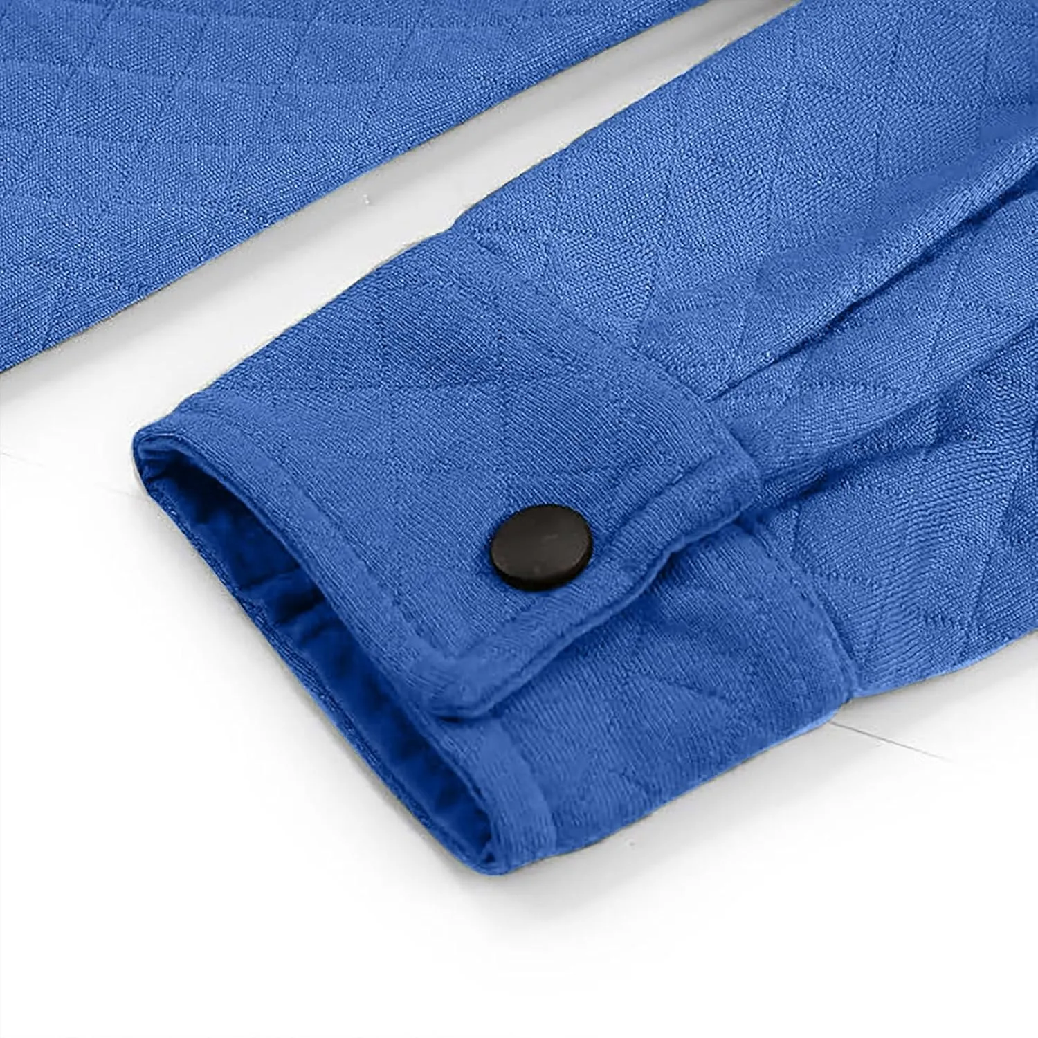 Finelylove Mens Shirt Jacket Lightweight Quilted Snap Shacket Jacket Casual Fashion Bomber Jacket Fall Outwear Coat