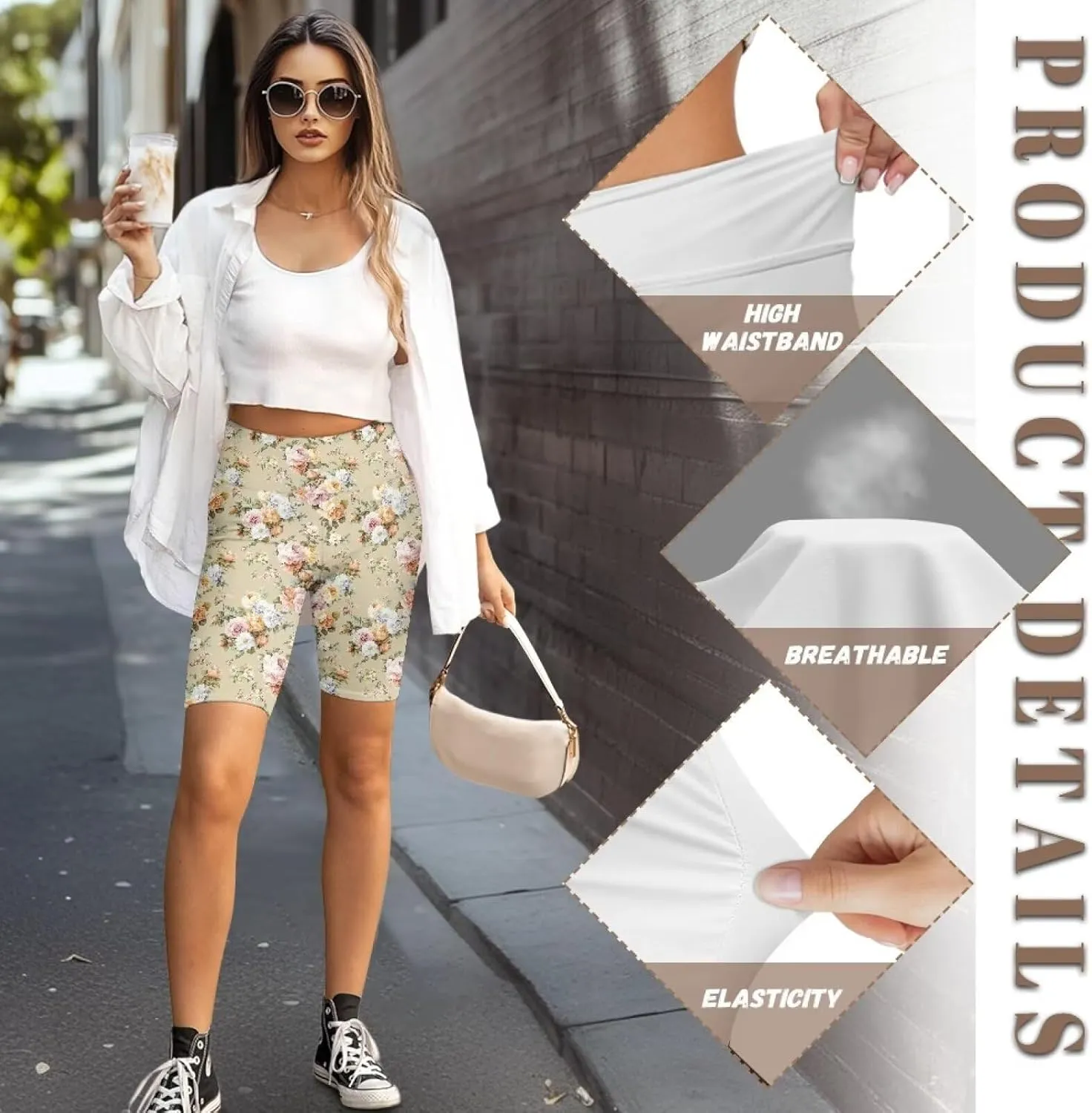 Flag Biker Shorts Women Tiger High Waisted Tummy Control Gym Yoga Short Dragon High Rise Athletic Workout Shorts 8"