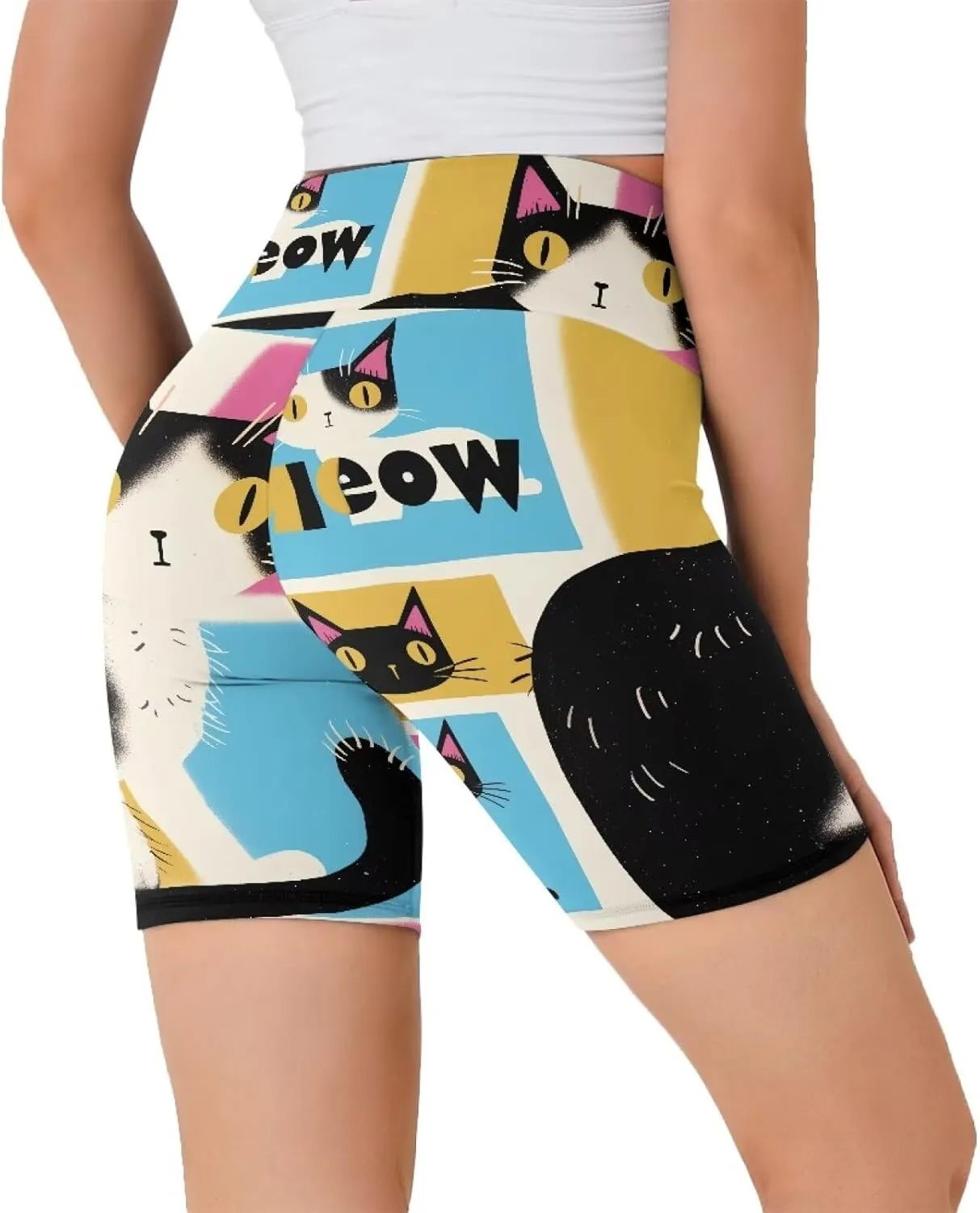 Flag Biker Shorts Women Tiger High Waisted Tummy Control Gym Yoga Short Dragon High Rise Athletic Workout Shorts 8"