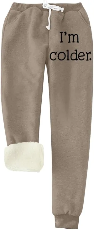 Fleece Lined Pants Women Plus Size Thermal Joggers for Sherpa Womens Sweats Warm Sweat Winter Sweatpants