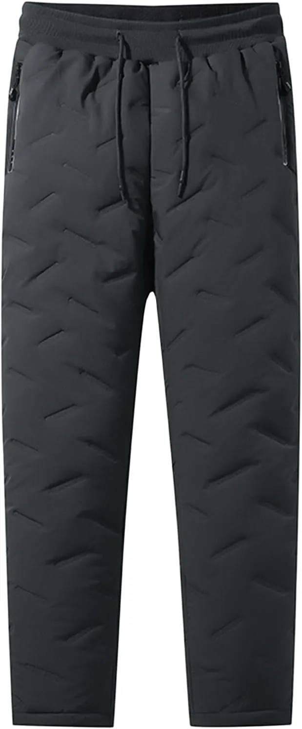 Fleece Lined Snow Pants Winter Sherpa Lined Sweatpants Warm Thicken Fleece Pants Outdoor Joggers for Men Women