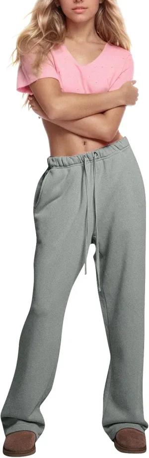 Fleece Sweatpants Women Y2k Baggy Wide Leg Lounge Pants Loose Fit Low Rise Sweatpants with Pockets Athletic Pants