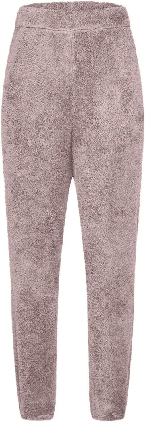 Fleece Sweatpants Womens Warm Winter Sleeppant Drawstring Waist Cashmere Pants Loose Fuzzy Casual Trousers