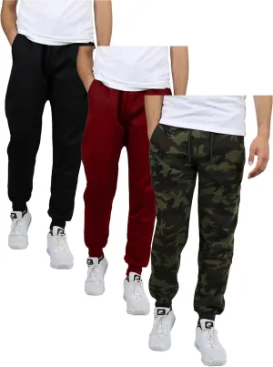 Galaxy by Harvic Men's Tech Fleece Joggers with Quilted Pocket & Knee