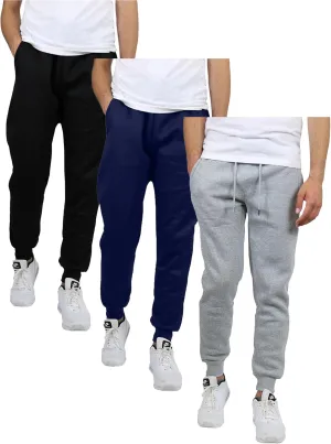 Galaxy by Harvic Men's Tech Fleece Joggers with Quilted Pocket & Knee