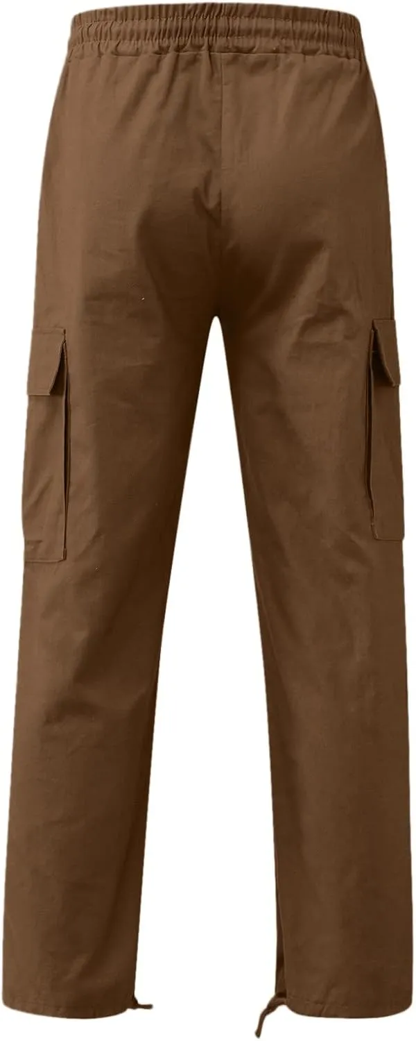 GIERIDUC Men's Cotton Yoga Sweatpants Mens Joggers Athletic Lounge Pants Open Bottom Casual Jersey Pants for Men with Pockets