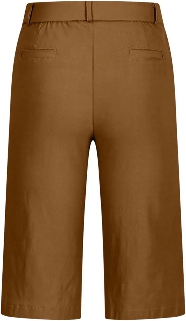 GOFULY Bermuda Shorts for Women Trendy 2025 Summer High Waisted Shorts Casual Straight Leg Comfy Solid Outfits with Pockets