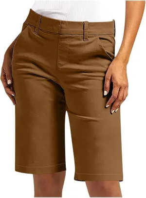 GOFULY Bermuda Shorts for Women Trendy 2025 Summer High Waisted Shorts Casual Straight Leg Comfy Solid Outfits with Pockets