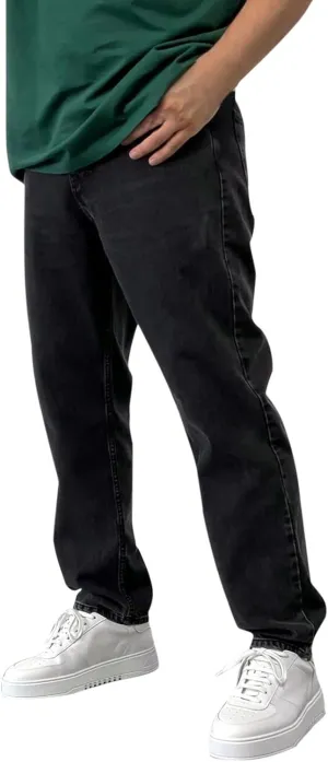 GOKKILRW Mens Relaxed Fit Straight Leg Jeans Fashion Baggy Comfort Plain Grunge Hip Hop Denim Pant Trendy Casual Denim Jogger