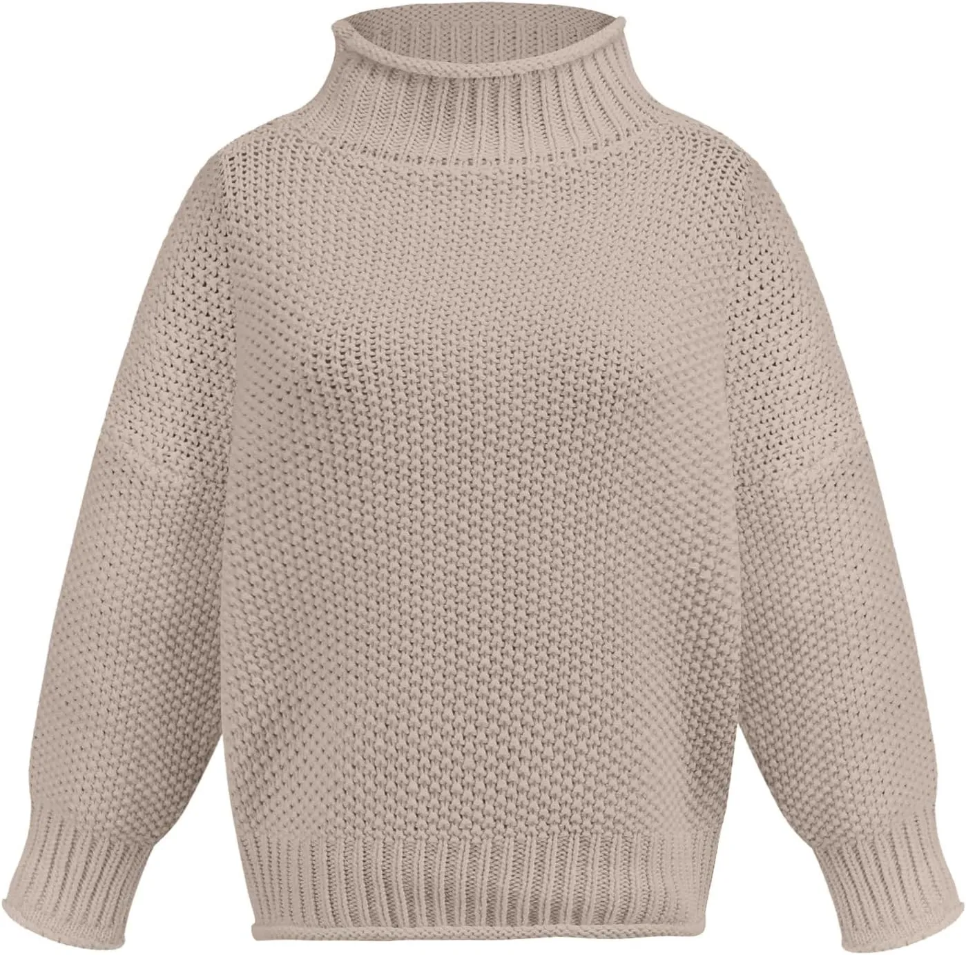 GOKKILRW Womens Oversized Turtleneck Sweater Casual Long Sleeve Cable Knit Oversized Soft Slouchy Loose Pullover Jumper Tops