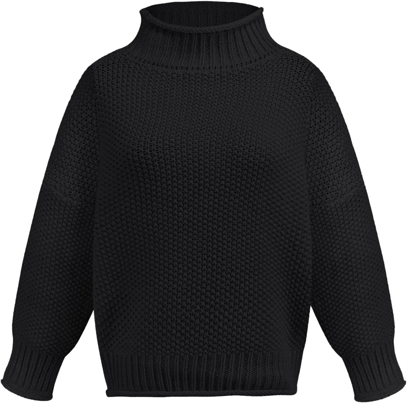 GOKKILRW Womens Oversized Turtleneck Sweater Casual Long Sleeve Cable Knit Oversized Soft Slouchy Loose Pullover Jumper Tops