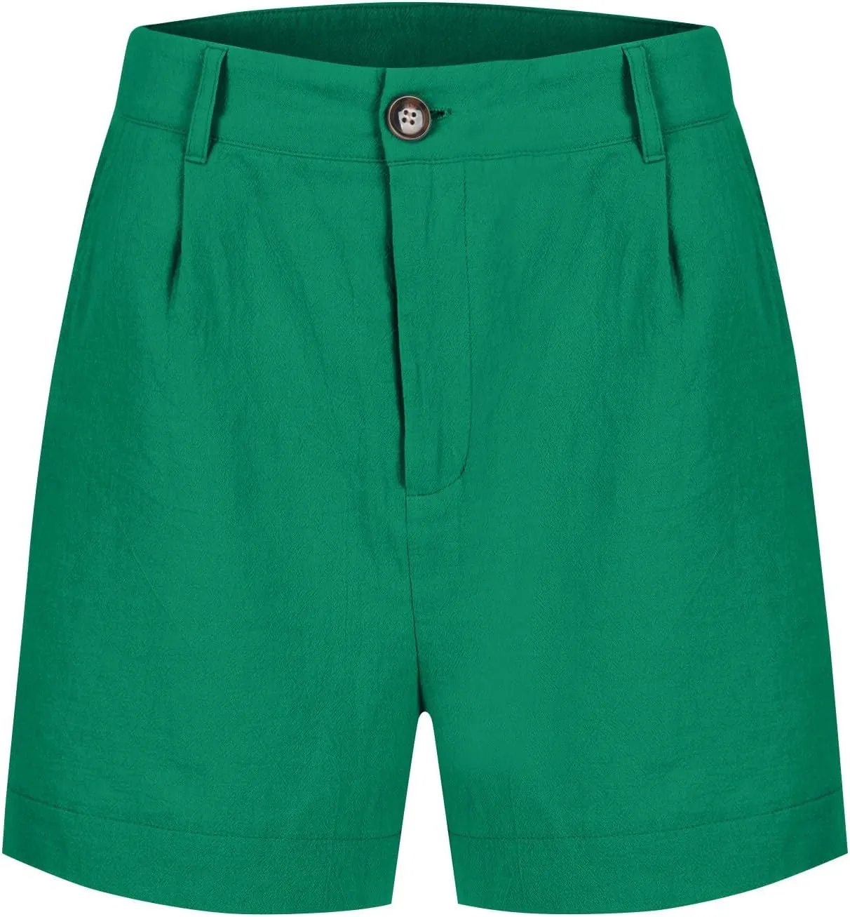 High Waisted Shorts for Women Dressy Casual Pleated Chino Shorts Lightweight Summer Twill Wide Leg Shorts with Pockets