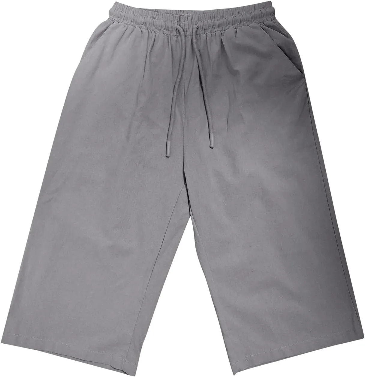hlysgo Bermuda Shorts for Women 2024 Summer Loose Fit Knee Length Shorts High Waisted Drawstring Casual Shorts with Pockets