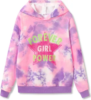 Hoodie Sweatshirts for Girls - Soft Long Sleeve Pullover Stylish Butterfly Smiley Face Shirt Size 6-18