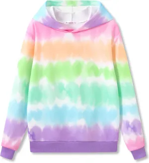 Hoodie Sweatshirts for Girls - Soft Long Sleeve Pullover Stylish Butterfly Smiley Face Shirt Size 6-18