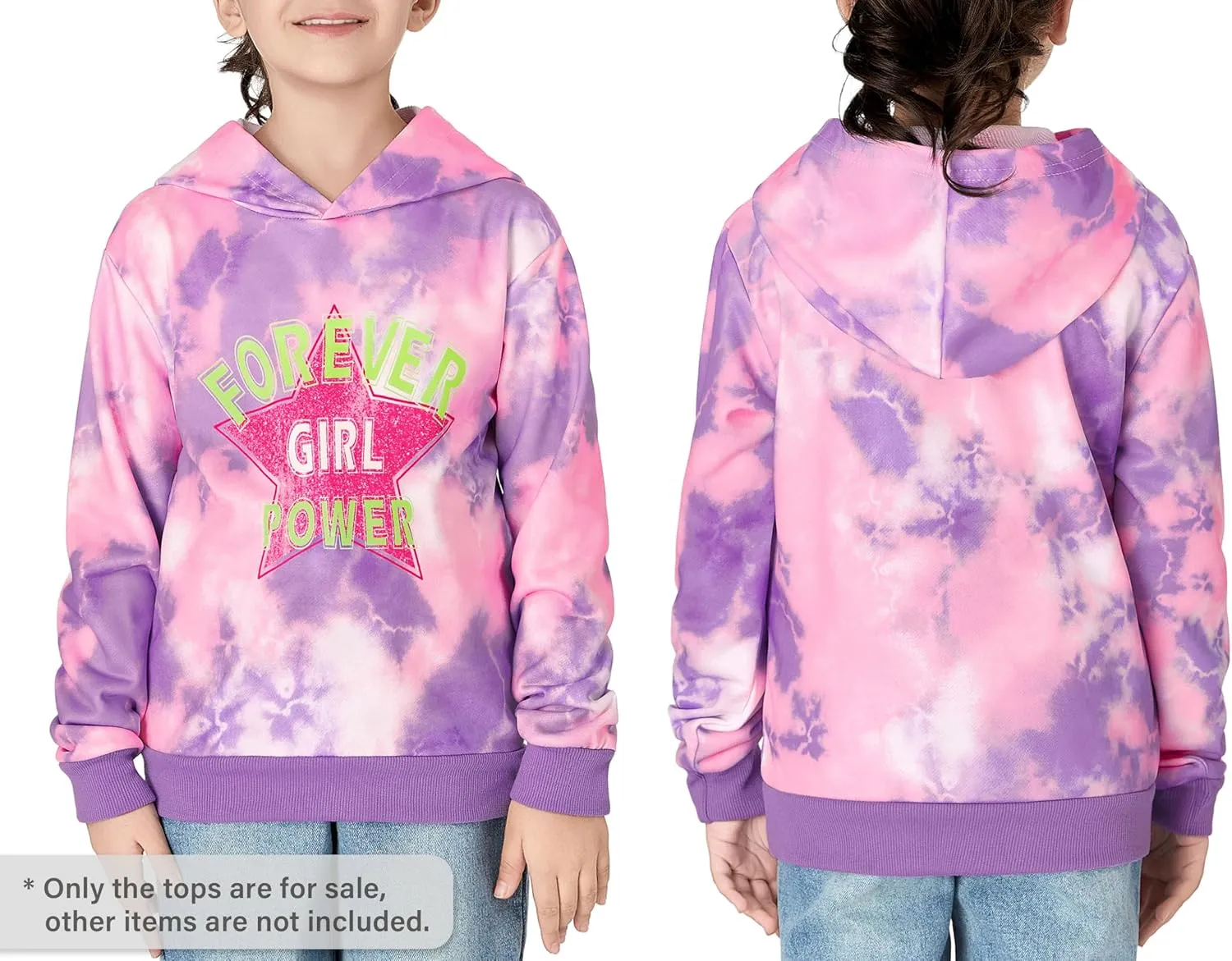 Hoodie Sweatshirts for Girls - Soft Long Sleeve Pullover Stylish Butterfly Smiley Face Shirt Size 6-18