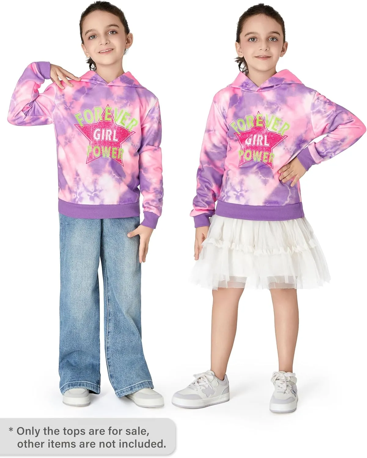 Hoodie Sweatshirts for Girls - Soft Long Sleeve Pullover Stylish Butterfly Smiley Face Shirt Size 6-18