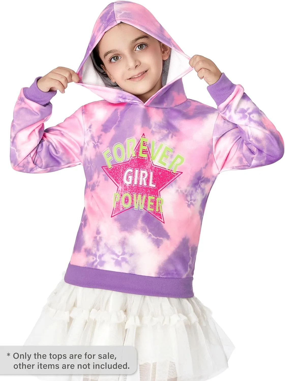Hoodie Sweatshirts for Girls - Soft Long Sleeve Pullover Stylish Butterfly Smiley Face Shirt Size 6-18