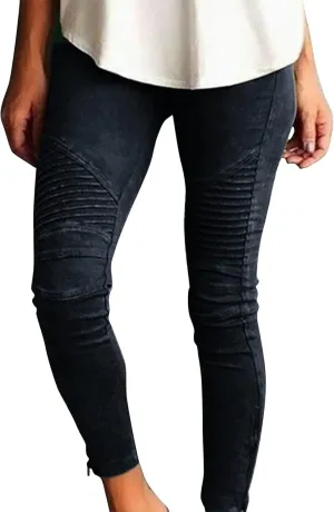 Jeggings for Women 2025 High Waisted Stretch Skinny Cropped Pencil Pants Slim Workout Pull On Ankle Stretch Pants