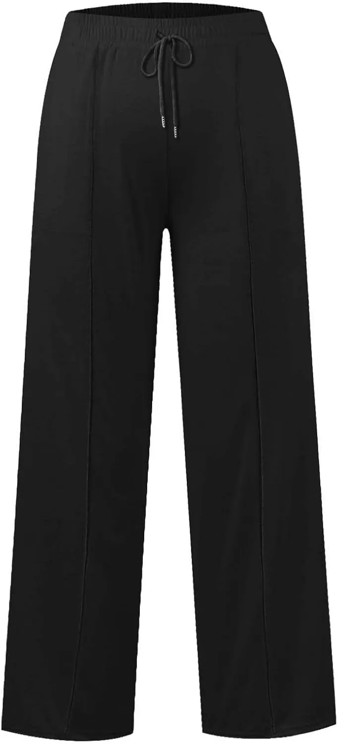 Kids Girls Sweatpants Wide Leg Casual Jogger Pants Straight Leg Baggy Elastic High Waisted Sport Yoga Pants
