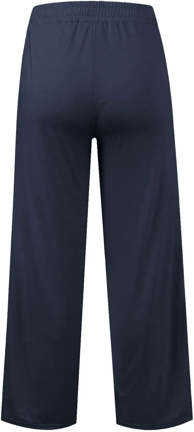 Kids Girls Sweatpants Wide Leg Casual Jogger Pants Straight Leg Baggy Elastic High Waisted Sport Yoga Pants