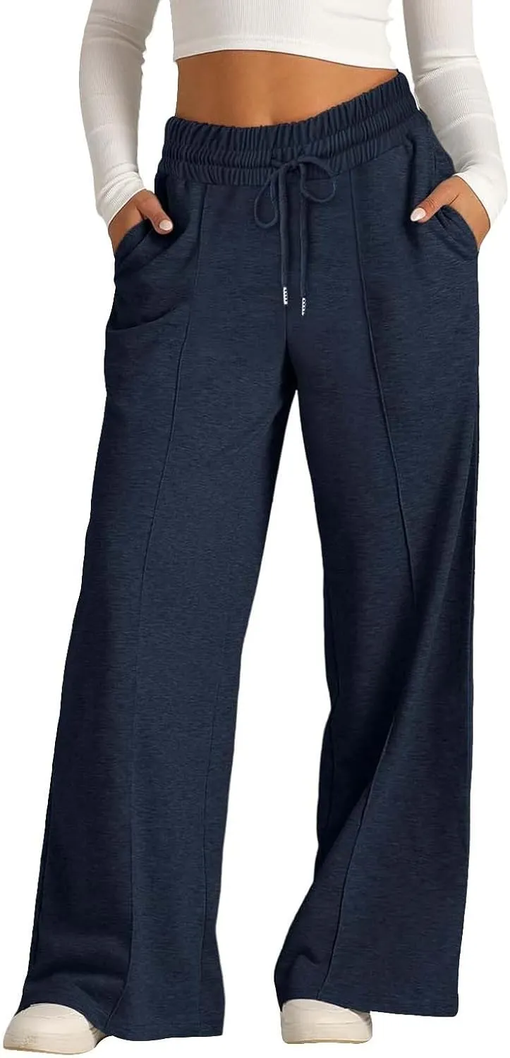 Kids Girls Sweatpants Wide Leg Casual Jogger Pants Straight Leg Baggy Elastic High Waisted Sport Yoga Pants