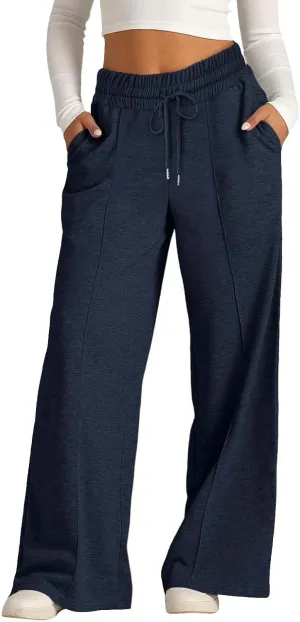 Kids Girls Sweatpants Wide Leg Casual Jogger Pants Straight Leg Baggy Elastic High Waisted Sport Yoga Pants