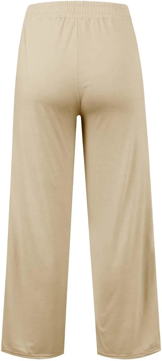 Kids Girls Sweatpants Wide Leg Casual Jogger Pants Straight Leg Baggy Elastic High Waisted Sport Yoga Pants