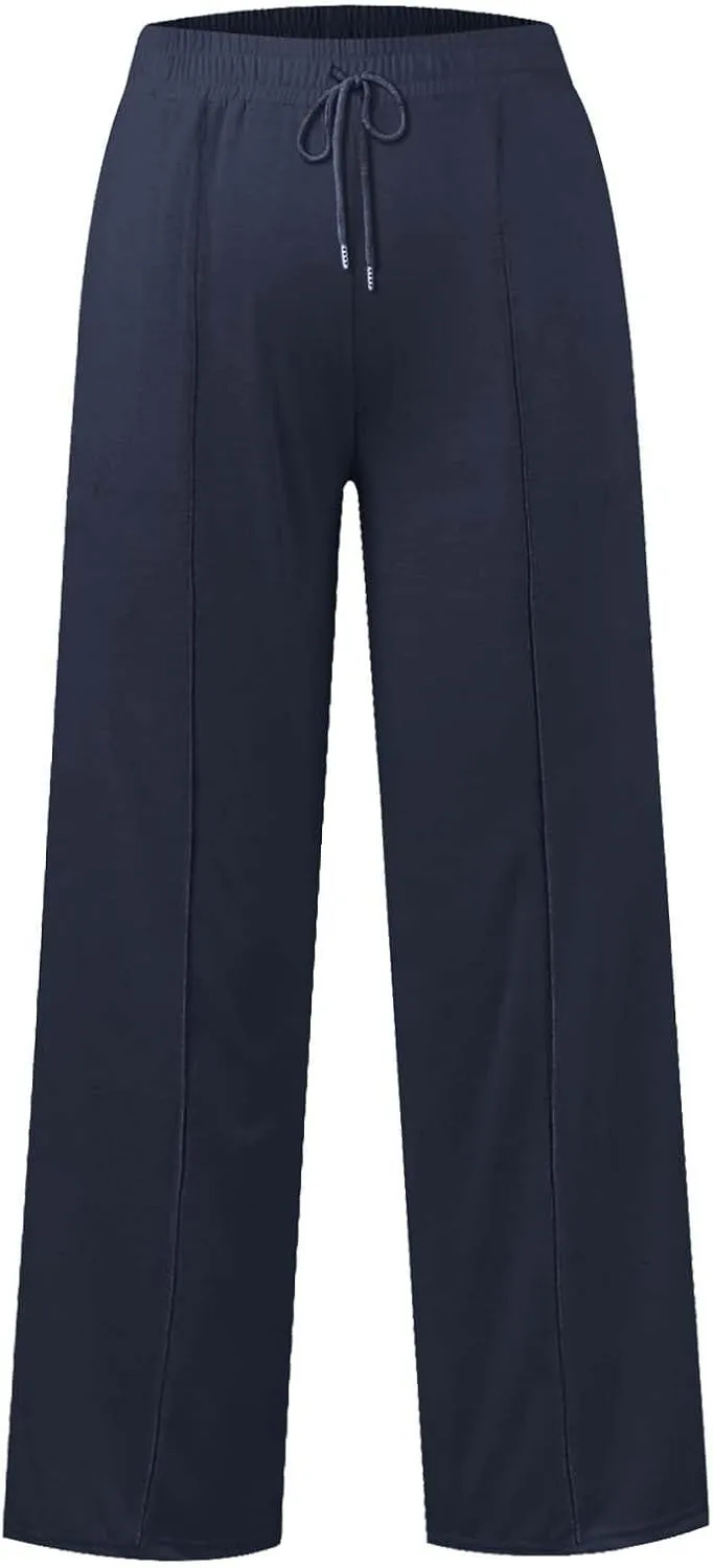 Kids Girls Sweatpants Wide Leg Casual Jogger Pants Straight Leg Baggy Elastic High Waisted Sport Yoga Pants