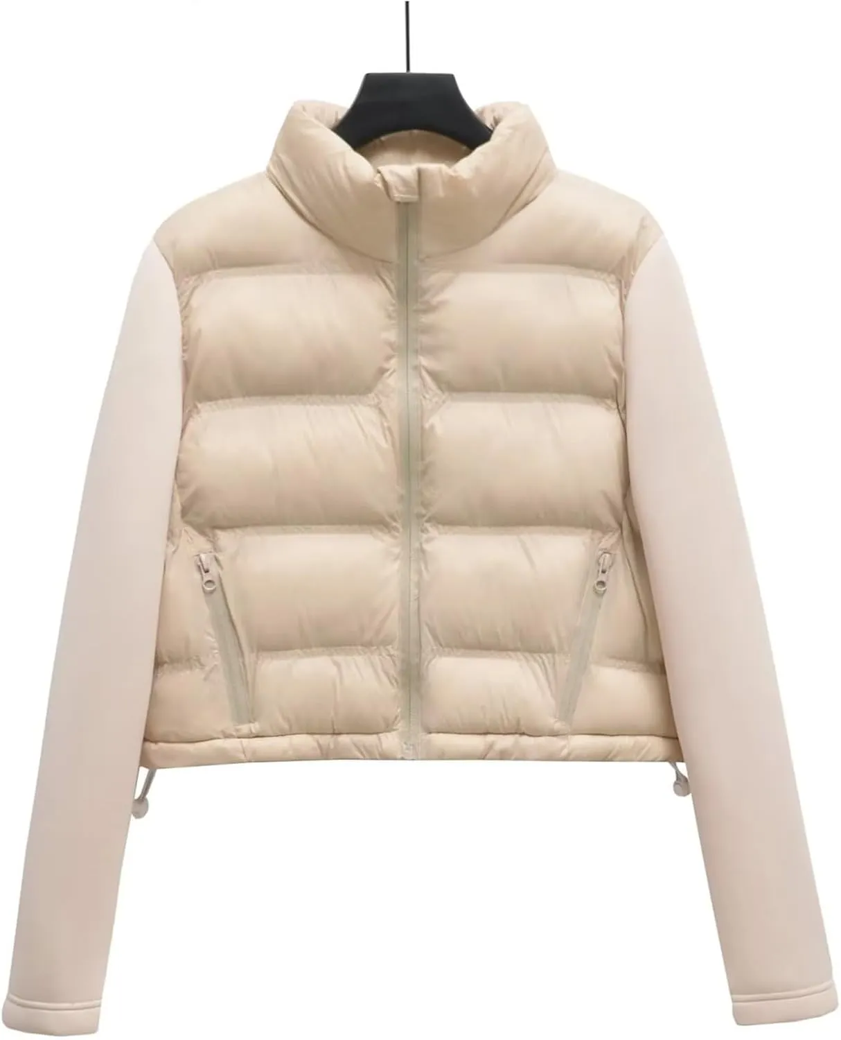 Ladies Winter Jackets Stand Collar Lightweight Quilted Puffer Jacket Padded Down Coat Cropped Quilted Jacket 2024