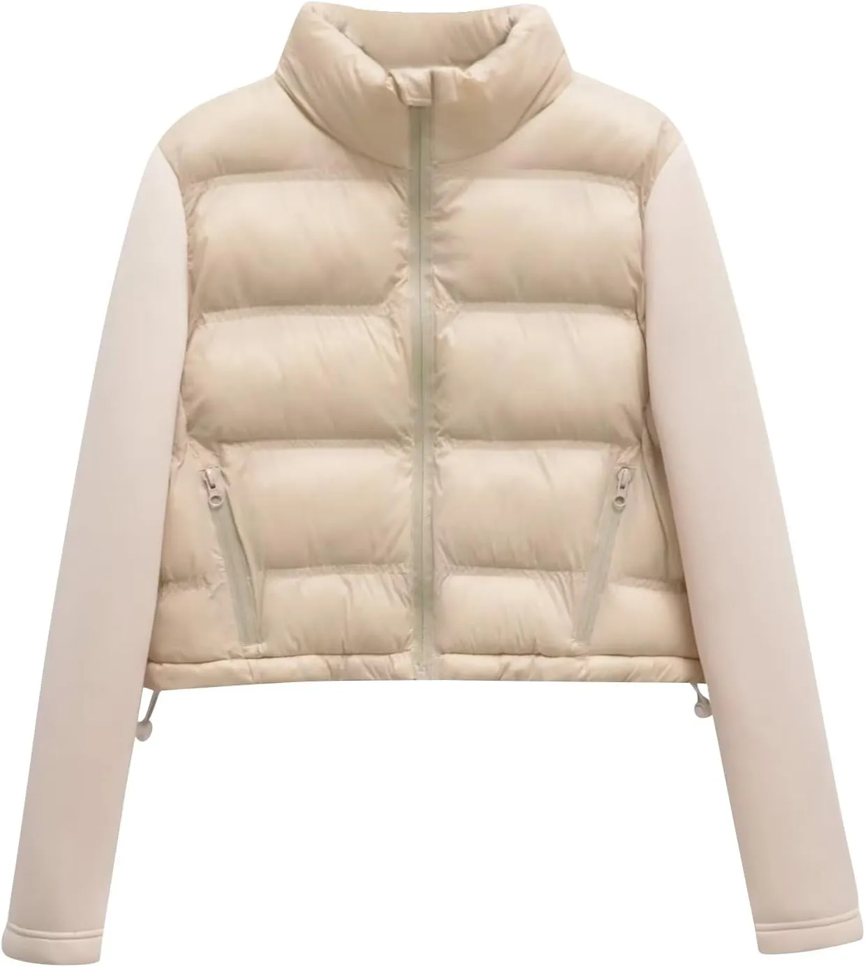 Ladies Winter Jackets Stand Collar Lightweight Quilted Puffer Jacket Padded Down Coat Cropped Quilted Jacket 2024