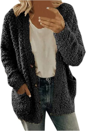 LCMTWX Winter Coats for Women Coat Outdoor Slim Coffee Outwear Plush Long Cardigan Trendy Color Block Patchwork Cardigan