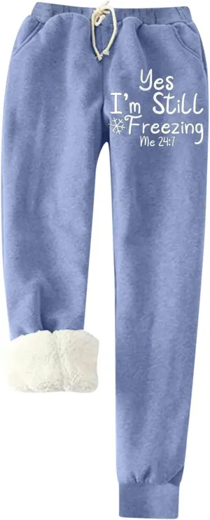 Leggings for Women Fleece Lined Leggings Women Thick Sherpa Polar Lined Jogger Pants Printed Sweatpant Winter Thermal Athletic Lounge Plus Size Fleece Lined Leggings
