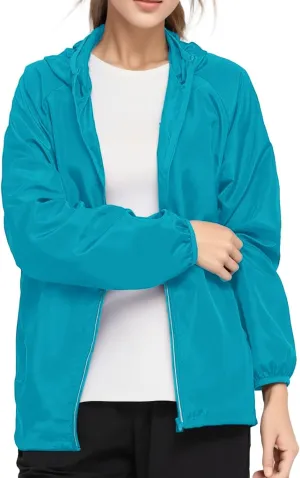 Lightweight Rain Jackets Women 2024 Plain Waterproof Windbreaker Jacket Women Packable Raincoat Rain Coats with Hood