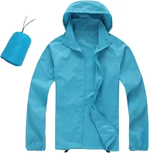 Lightweight Zip Up Raincoats for Men Waterproof Outdoor Thin Hooded Jackets Long Sleeve Solid Quick Drying Active Hoodies Men Jacket,Bu2,M