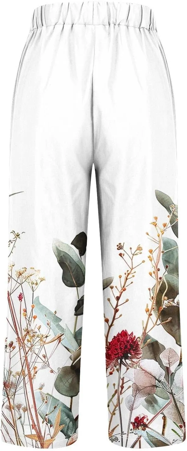 Linen Pants with Pockets Spring Women's Cotton Linen Pants Women's Plus Size Cotton Linen Yoga Pants
