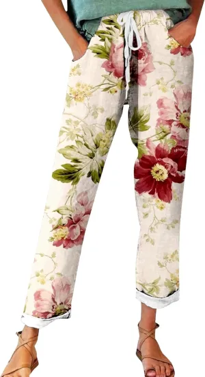 Linen Pants Women Petite Summer Spring Womens Linen Wide Leg Pants Plus Size Pants Tall