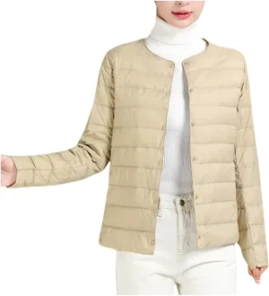 Lmdudan Plus Size Women Lightweight Quilted Puffer Jackets 2024 Winter Warm Down Coats Loose Comfy Outwear with Pocket