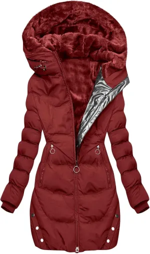 Lmdudan Puffer Coat for Women Warm Winter Zipper Hooded Coats Down Long Jackets Warm Parka Thicken Outwear with Pockets
