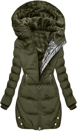 Lmdudan Puffer Coat for Women Warm Winter Zipper Hooded Coats Down Long Jackets Warm Parka Thicken Outwear with Pockets