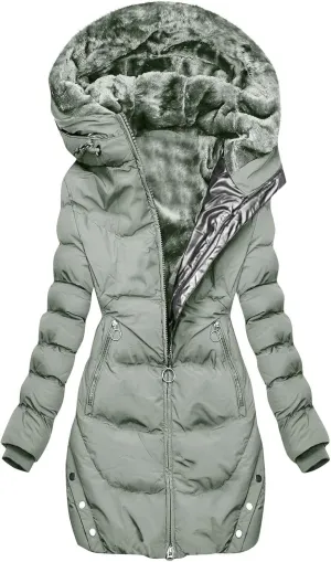 Lmdudan Puffer Coat for Women Warm Winter Zipper Hooded Coats Down Long Jackets Warm Parka Thicken Outwear with Pockets