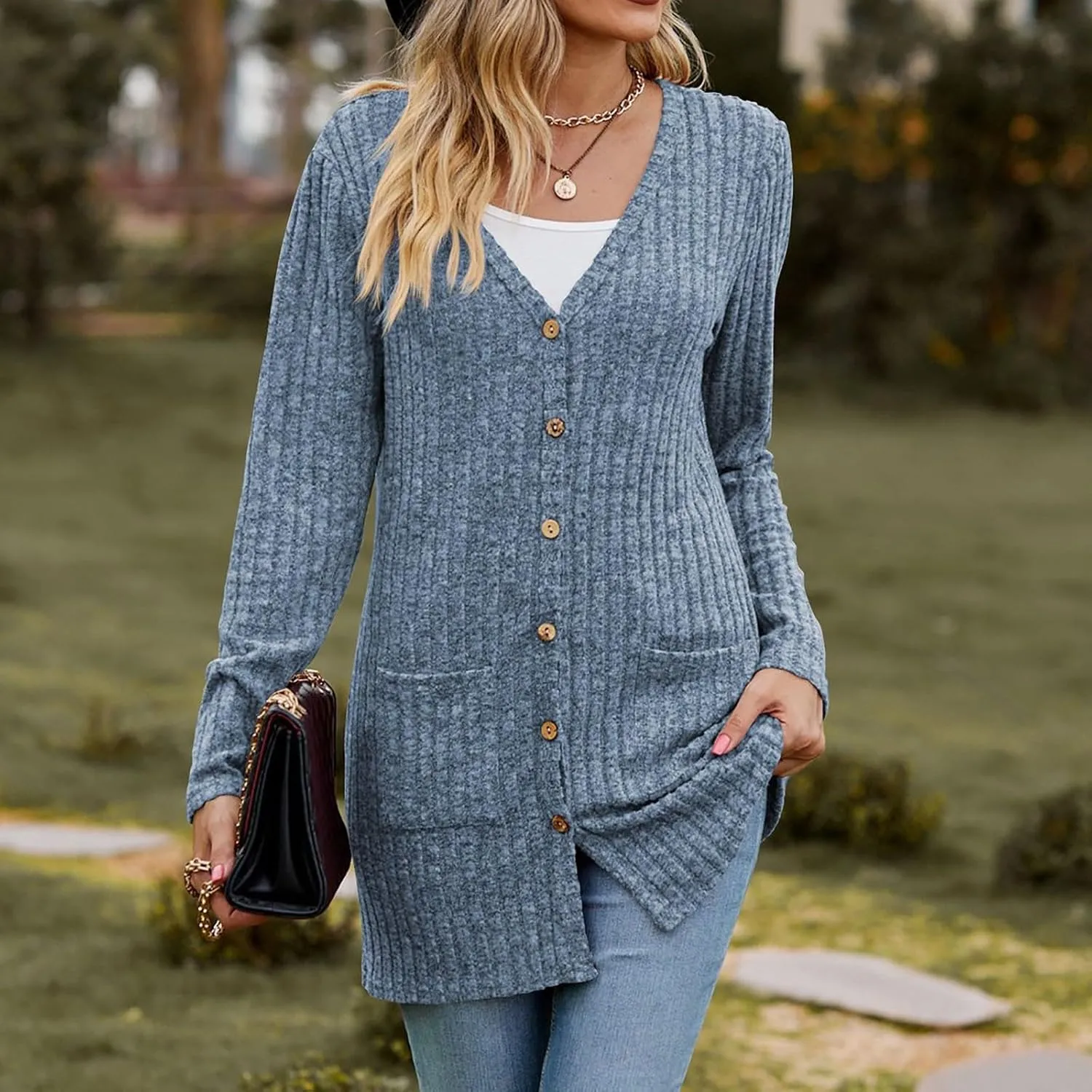 Long Cardigans For Women Fall Fashion Open Front Business Cable Knitted Cardigan Casual Slouchy Button Down Sweaters