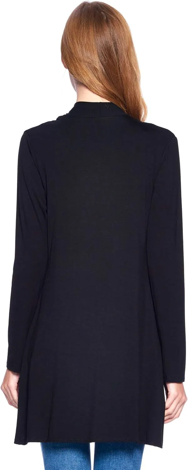 Longline Long Sleeve Open Cardigan (S-3X) - Made in USA