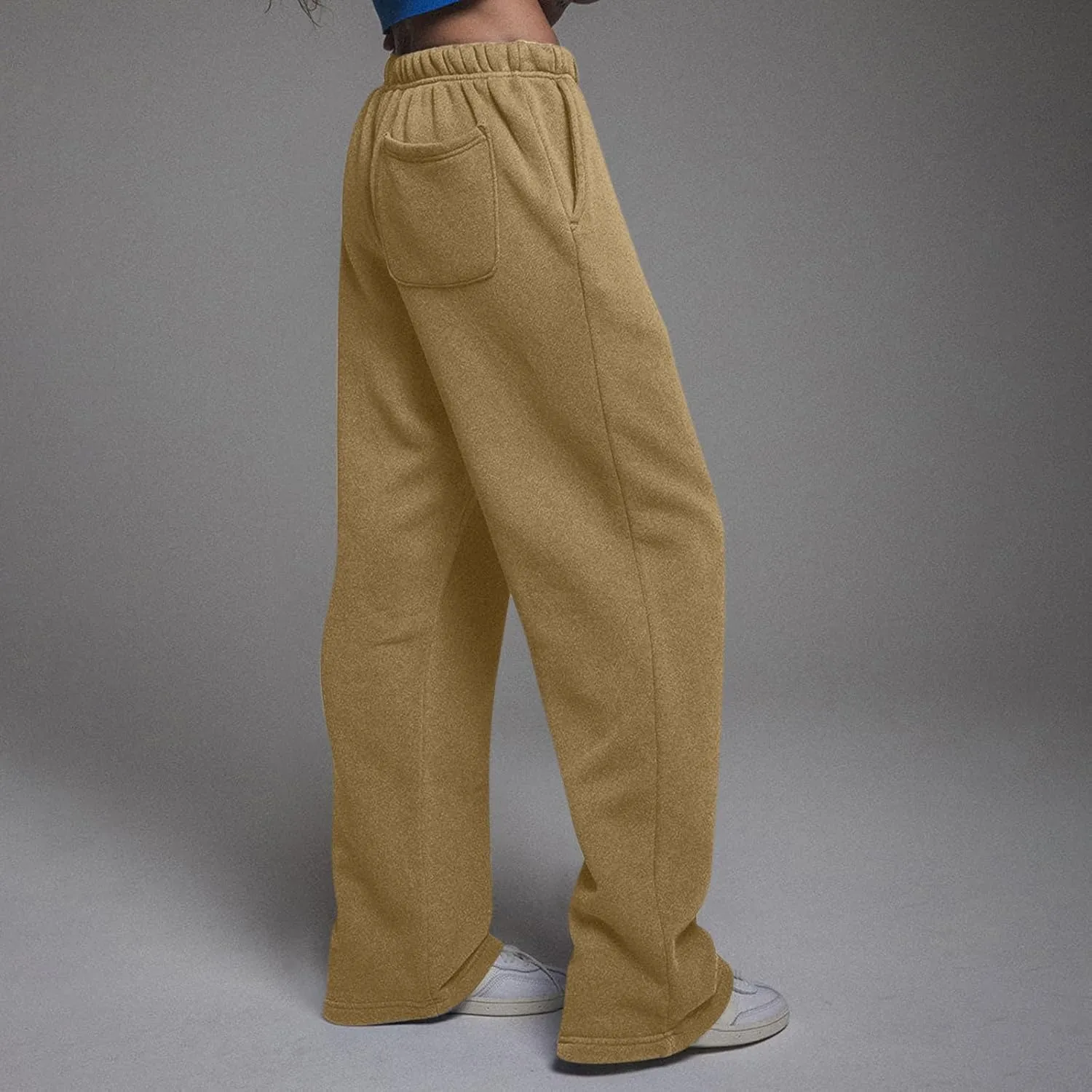 Low Rise Sweatpants for Women Baggy Drawstring Straight Leg Track Pants Fleece Lined Workout Pants with Pockets