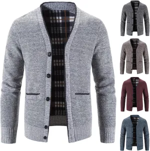 Men Cardigan Sweater Button Down Sweaters V Neck Cardigan Fleece Warm Jacket Long Sleeve Cardigans Oversized Shirts